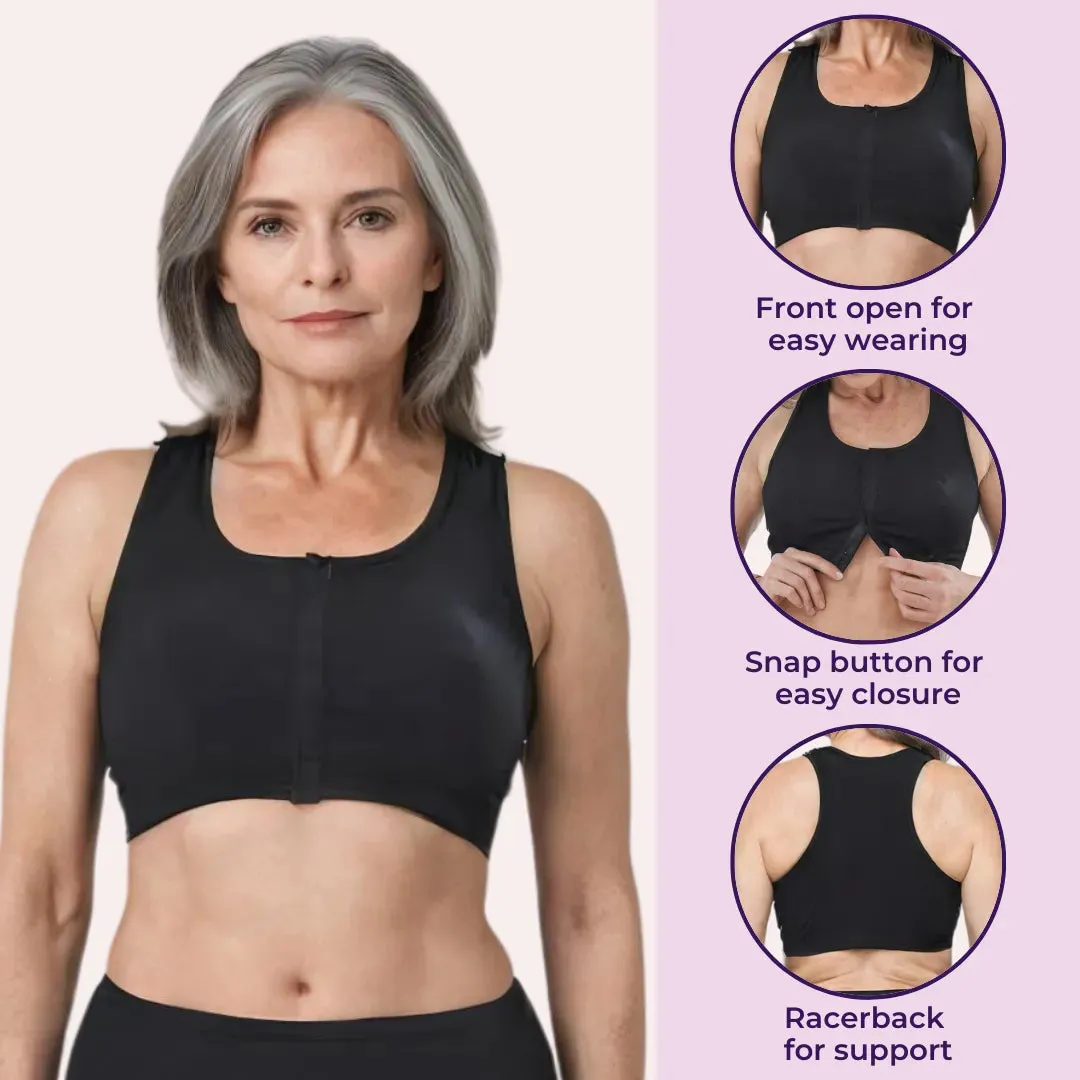 Front Open Bra For Elderly | Non Padded | Non Wired | Racerback | Full Coverage