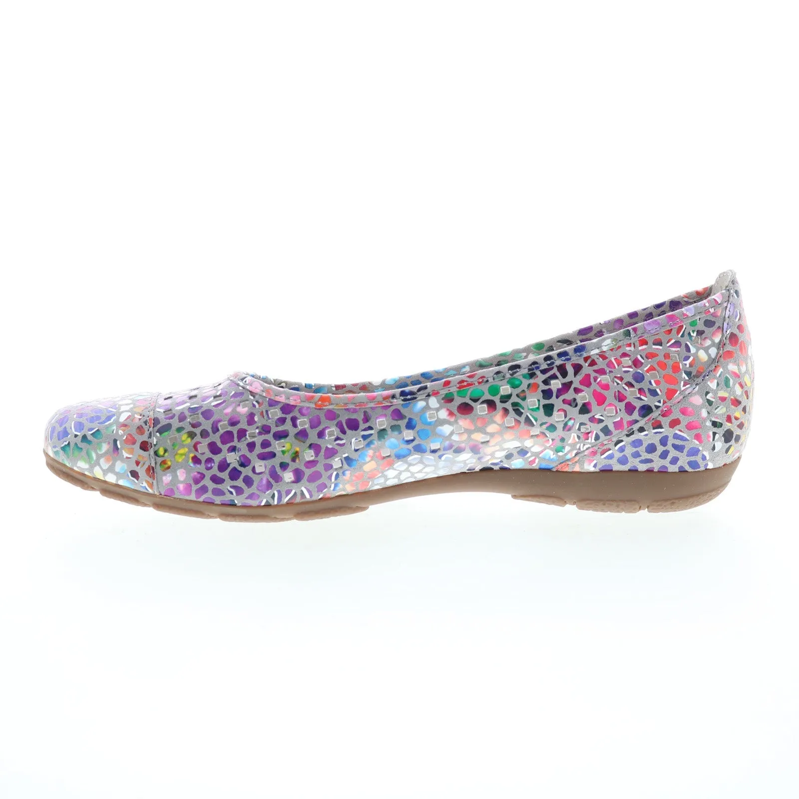 Gabor 24-169-39 Womens White Leather Slip On Ballet Flats Shoes