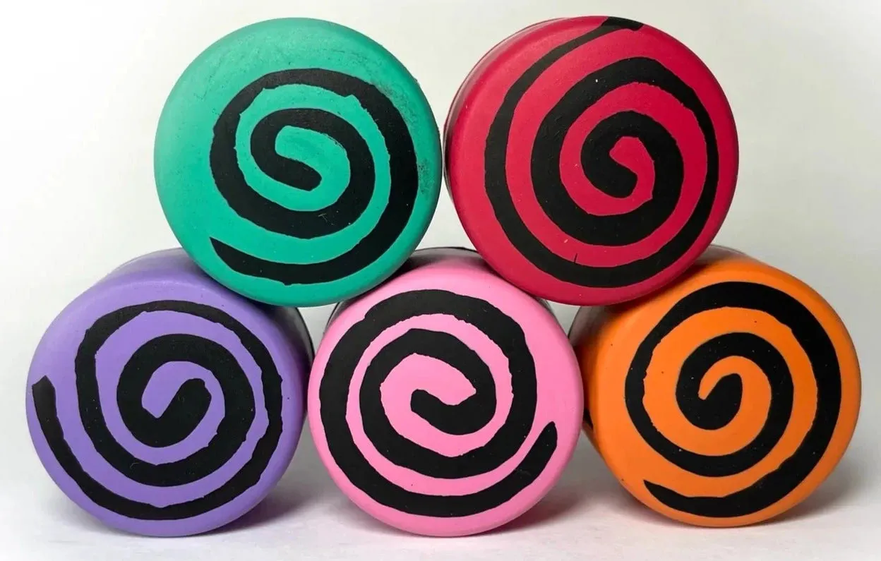 Grindstone Dizzy Izzy - Deadstop Toe Stops - Color Toestop with Black Swirl