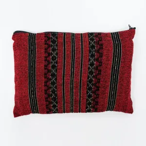 Hagar - Wool Tallit - Black and Gold Design on Red