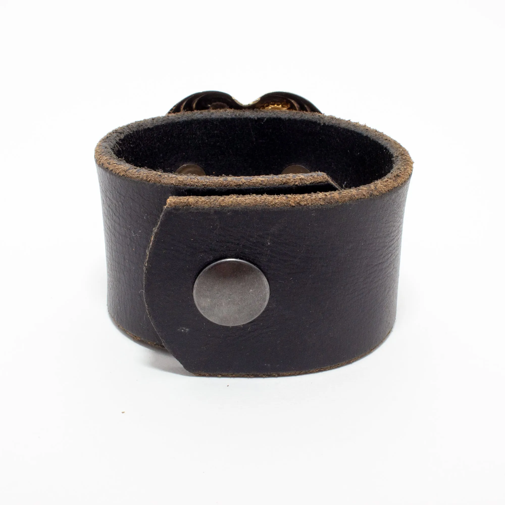 Handcrafted Leather & Metal Heart Cuff