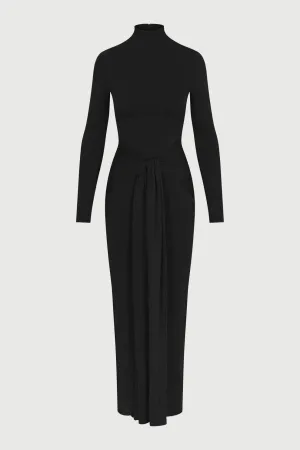 High neck draped strappy dress