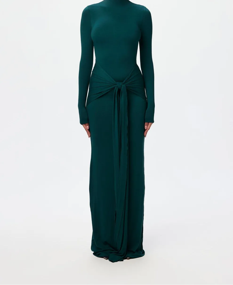 High neck draped strappy dress