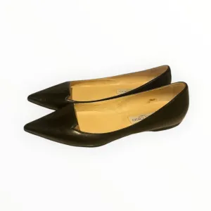 Jimmy Choo Attila Pointed Toe Flats- Black - Size 41.5