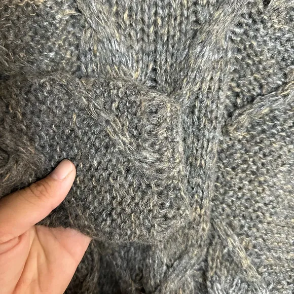 Joe's Mohair Blend Grey Cable Knit Boat Neck Sweater