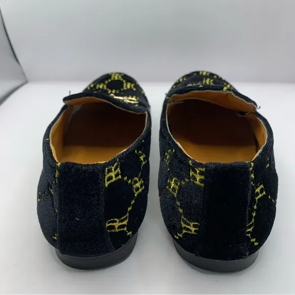 Kids Romano Next Generation Black Velvet Gold Crest Pull On Shoes - Size 35/2.5