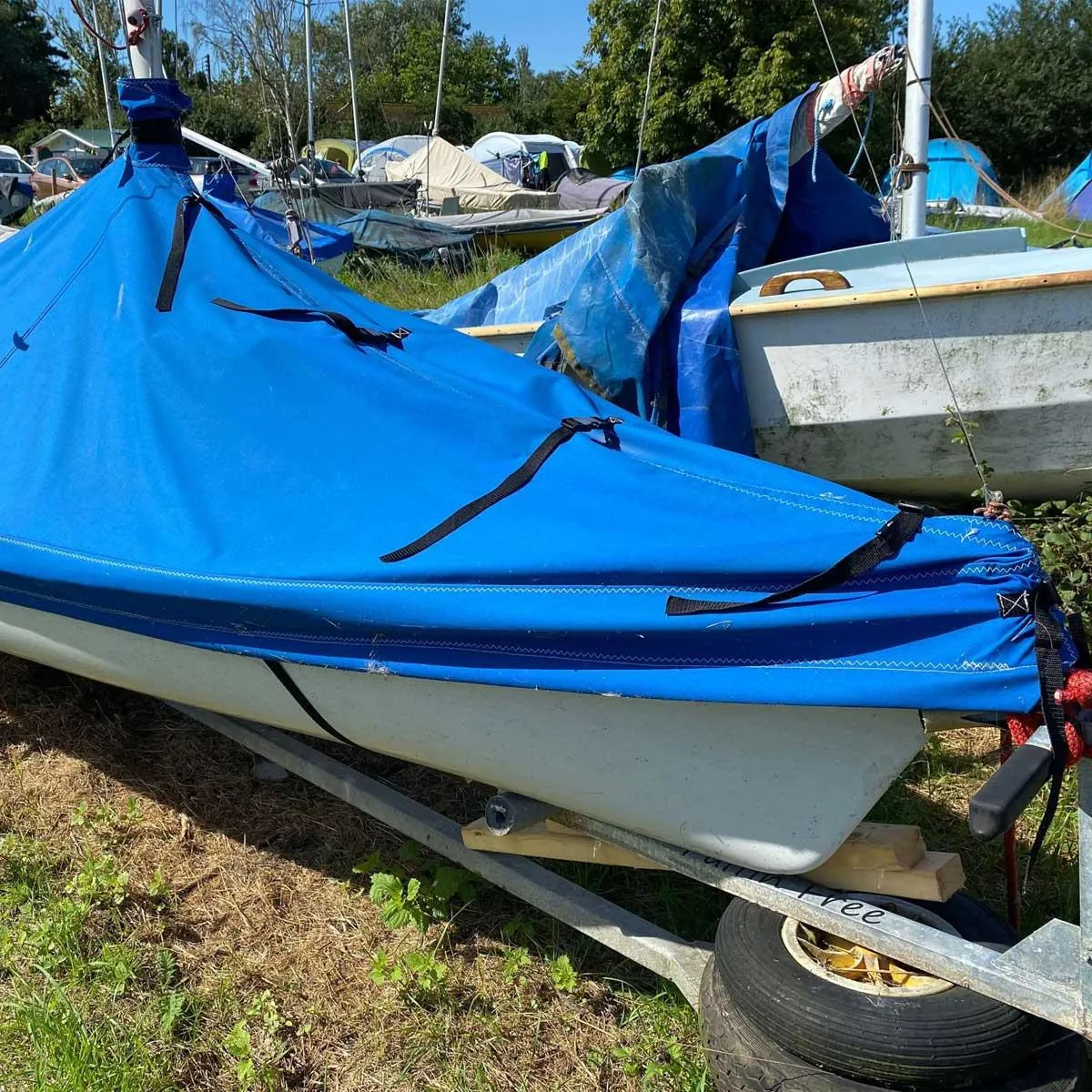 Laser 2 Boat Cover - Boom Up - Breathable Polycotton
