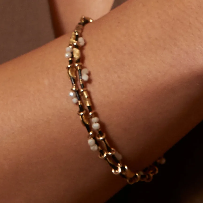 Leather Pearl Bracelet