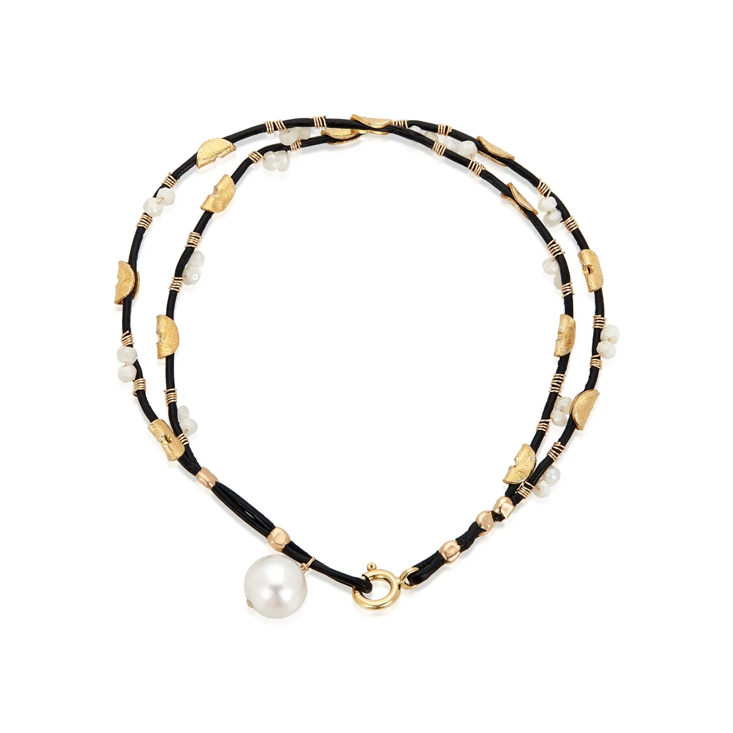 Leather Pearl Bracelet