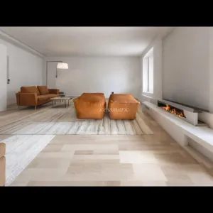 Leather Square Ottoman Poufs | Tan & Black Footstool | Unique Square Pouf