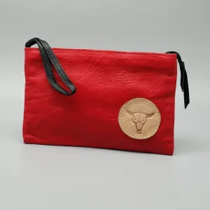 LEATHER WRIST-LET RED/BLACK