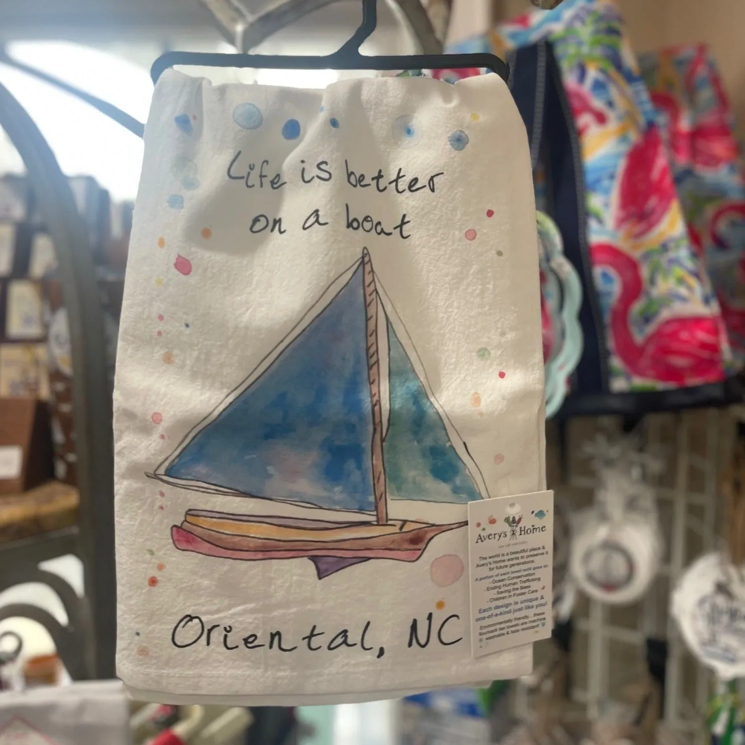 Life Is Better On a Boat Tea Towel