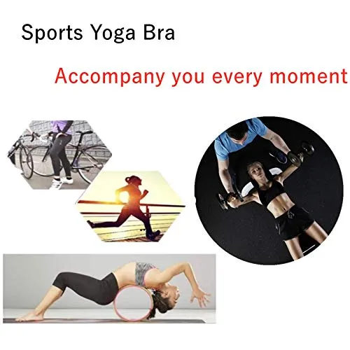 LUCKY CUP Padded Strappy Sports Bras for Women Girl Sexy Thin Underwear Crisscross Back - Activewear Tops for Yoga Running Fitness (2 Pack, S)