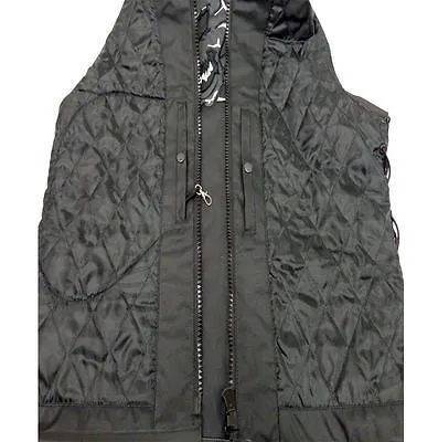Men's Motorcycle Reflective Skull Leather blk vest w/2 gun pockets