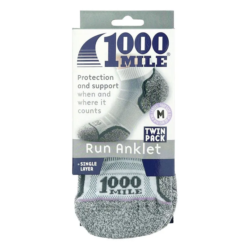 Men's Run Anklet Single Layer Sock Twin Pack - 2261