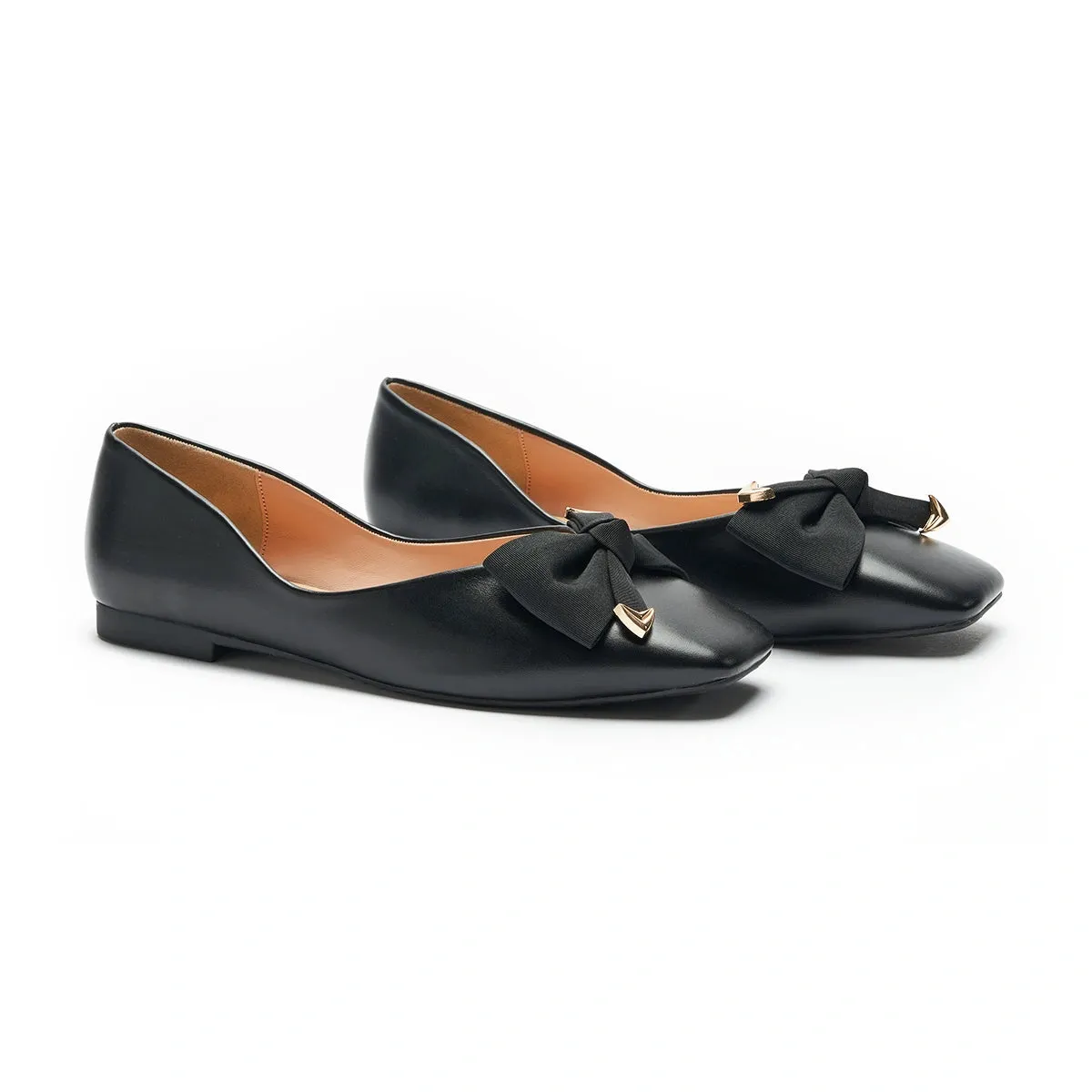 Metal Bow Ballerina Flats (Eva)
