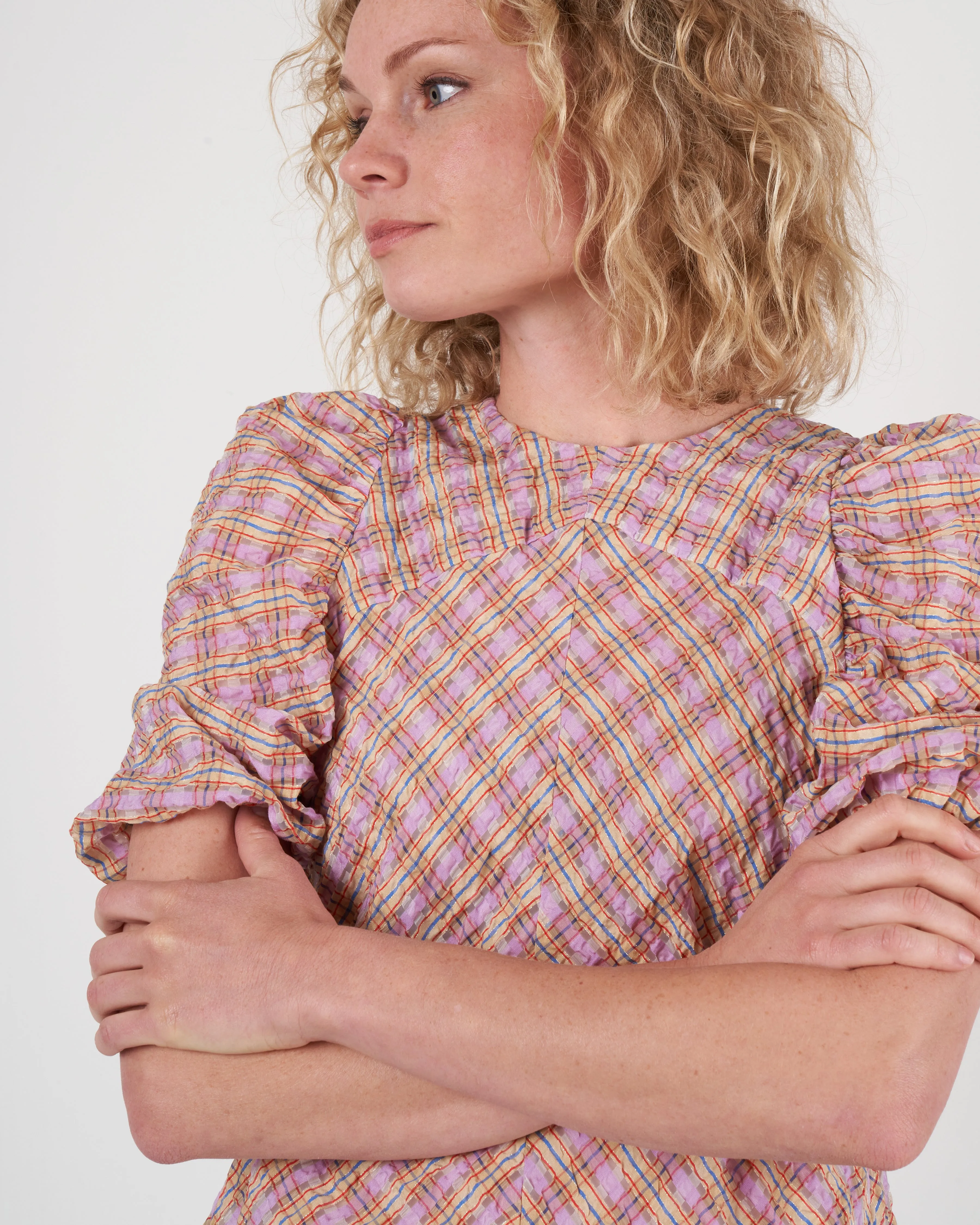 mia top - jacquard organza lavender
