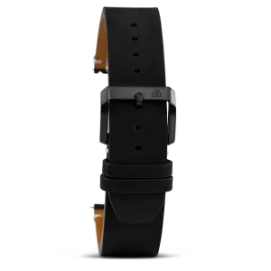Midnight Black Raw Edge 23mm Leather Band