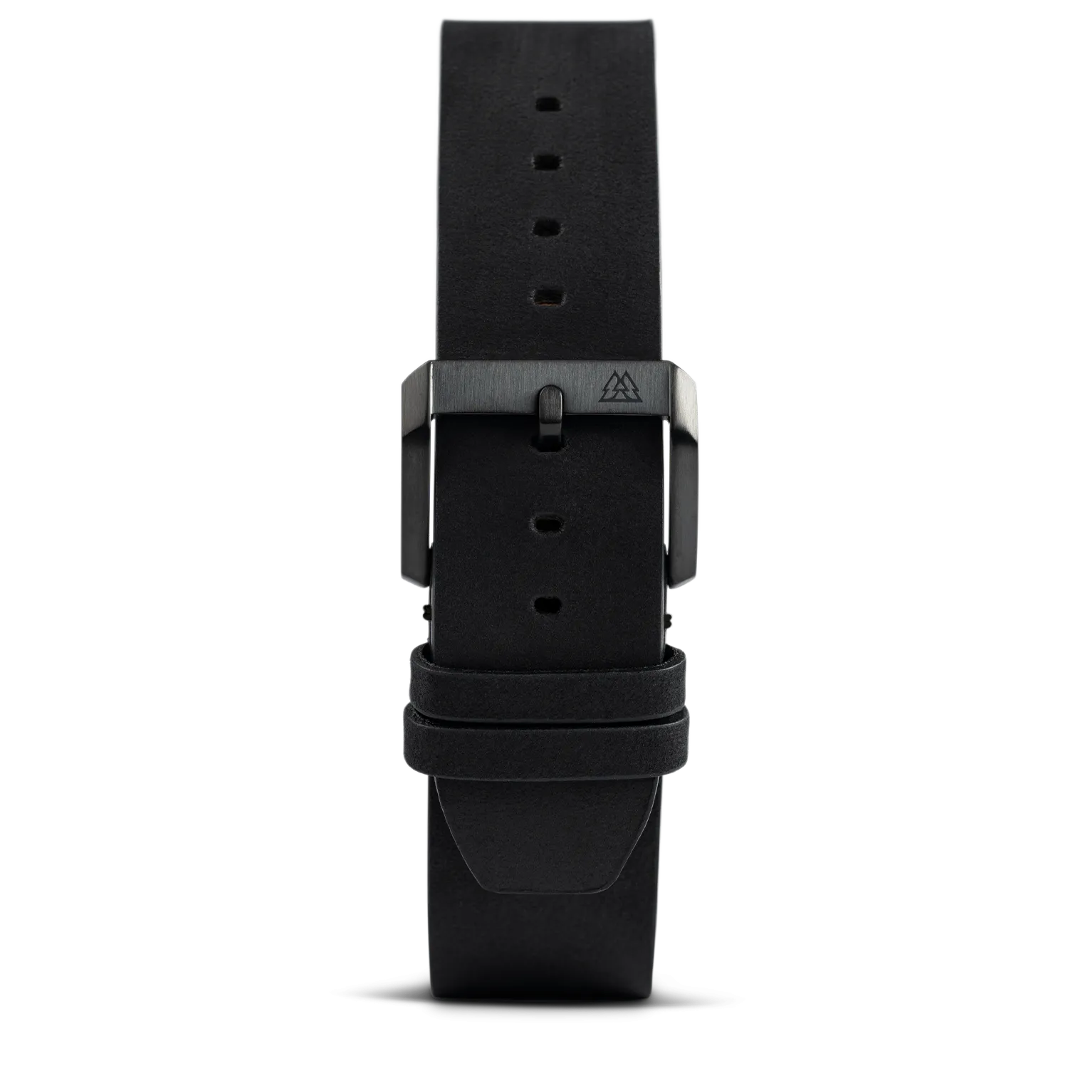 Midnight Black Raw Edge 23mm Leather Band