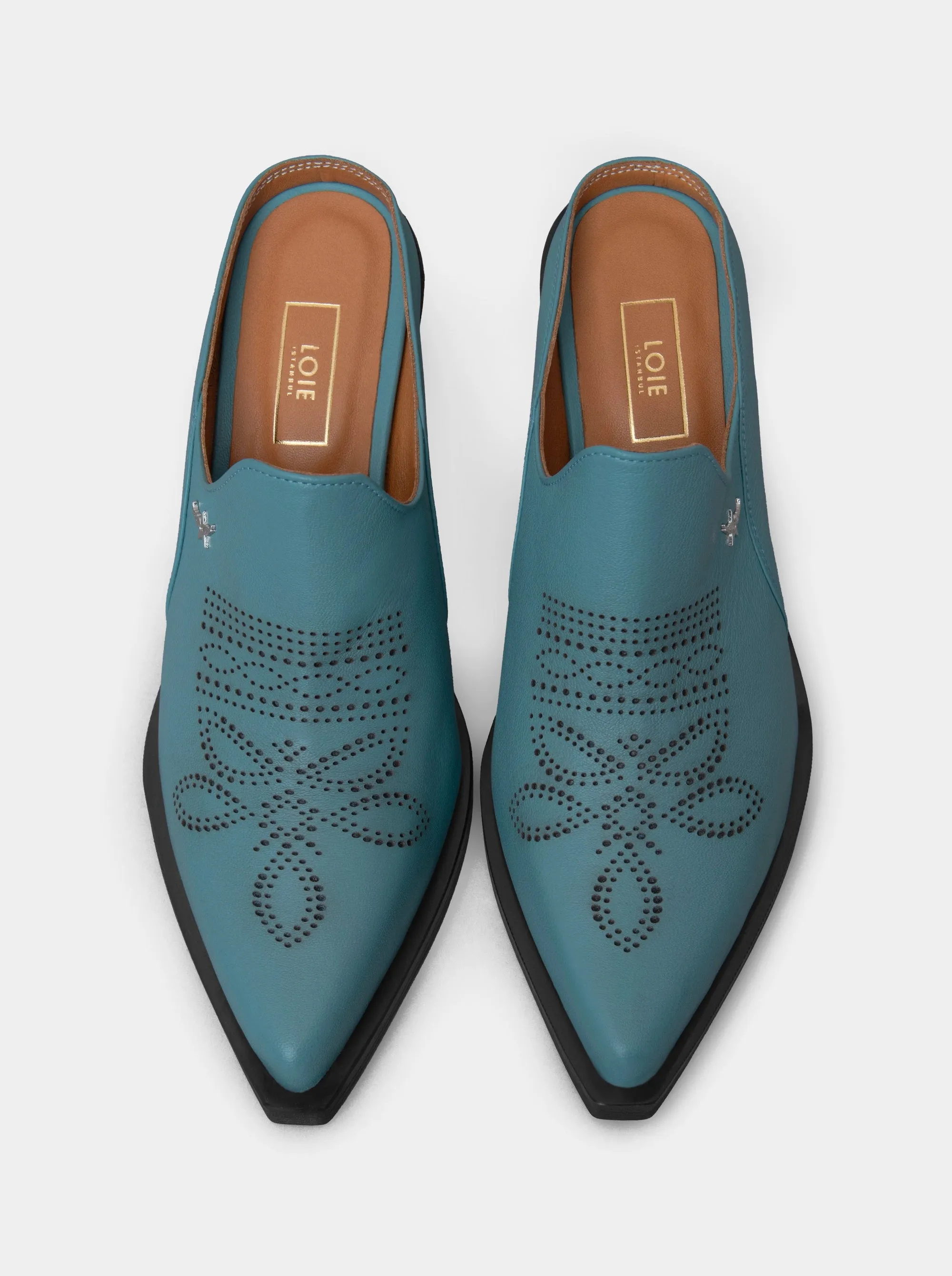 MONICA TURQUOISE SLIPPERS