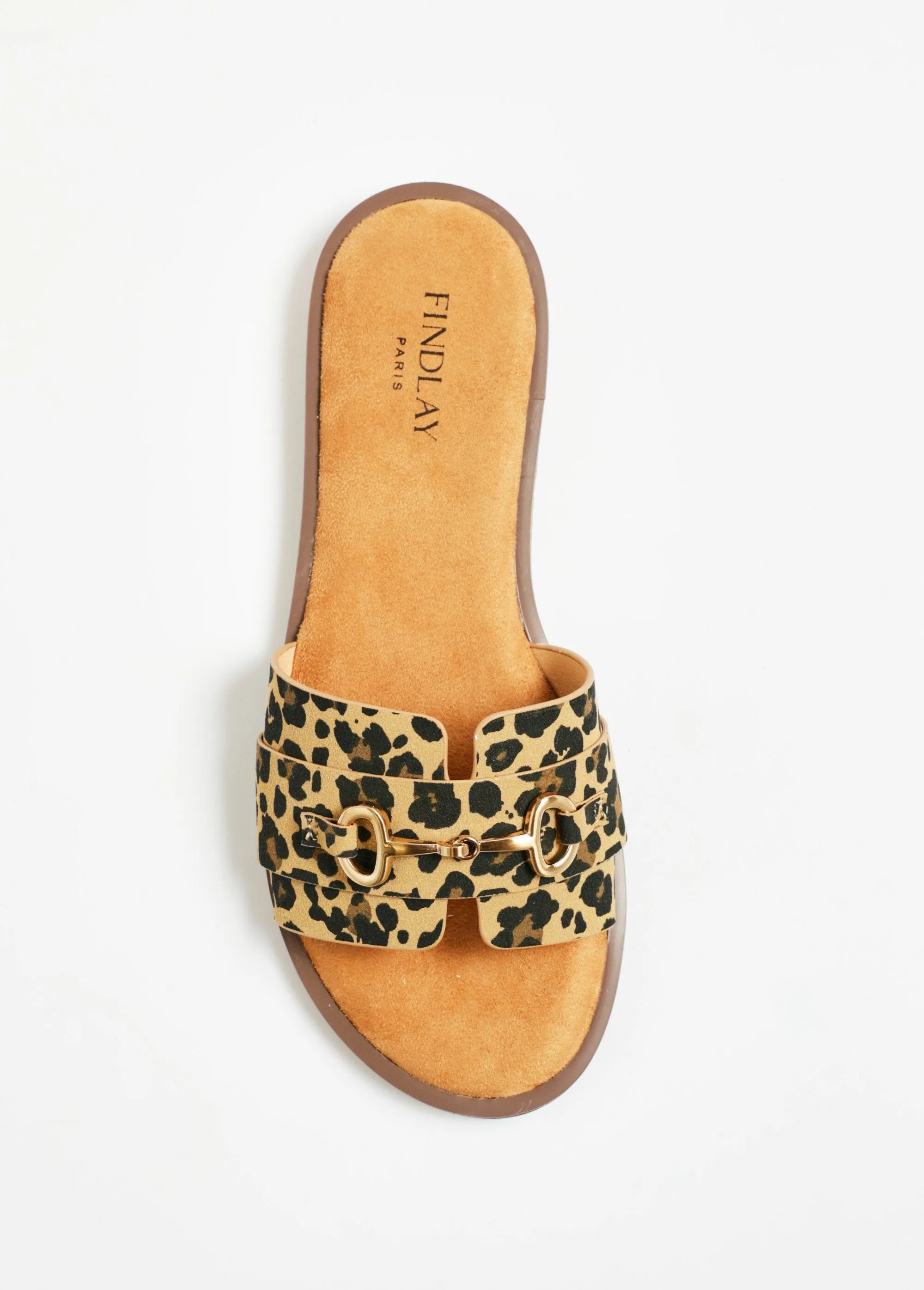 Mule-style sandals with metal detail