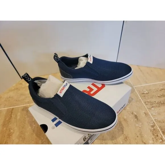 NEW 6.5 Men / 8.5 Women Xtratuf Sharkbyte AM Slip On Shoes, Blue w/‎ box