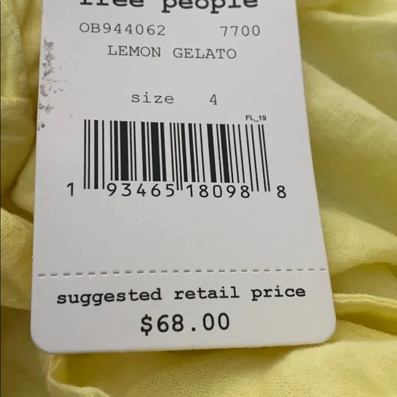 New Free People Linen Lemon  Mini Skirt Size 4