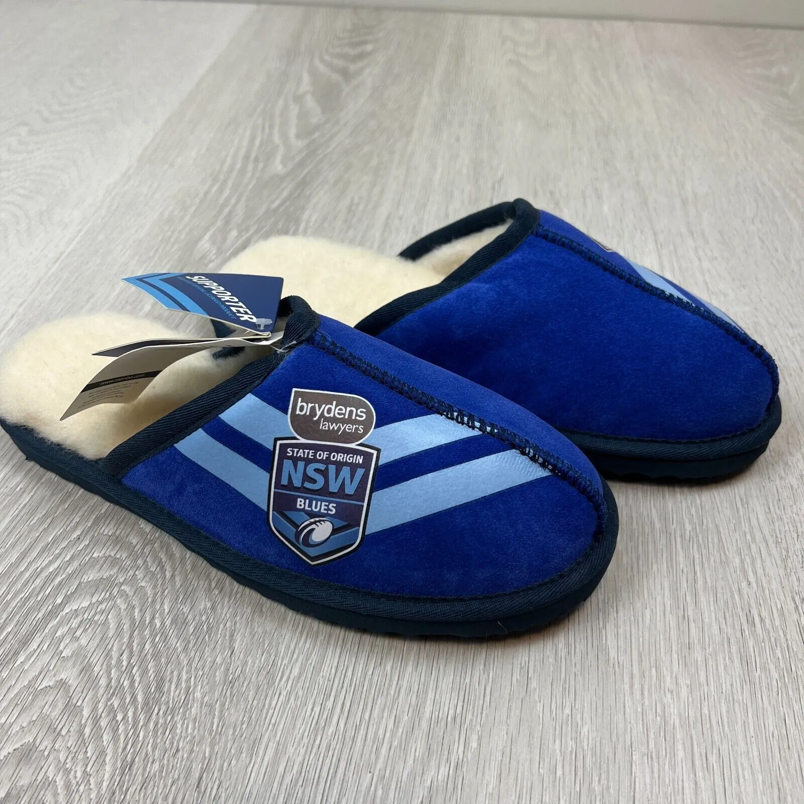 NRL NSW Blues State of Origin Merino Wool Slippers Size US W 7 / M 6 (New)