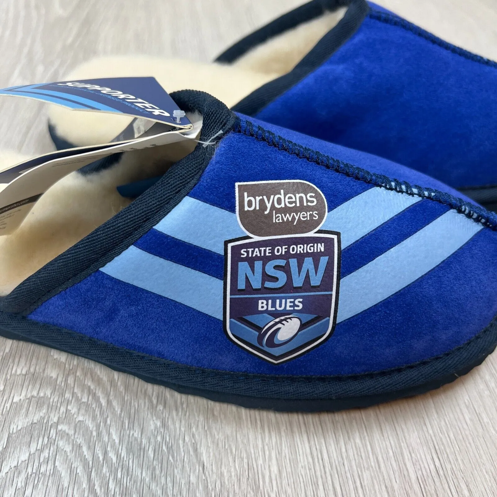 NRL NSW Blues State of Origin Merino Wool Slippers Size US W 7 / M 6 (New)