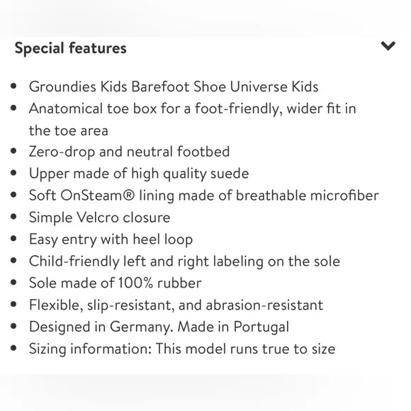 NWOT Groundies Kids Barefoot Shoe Universe Kids size 1