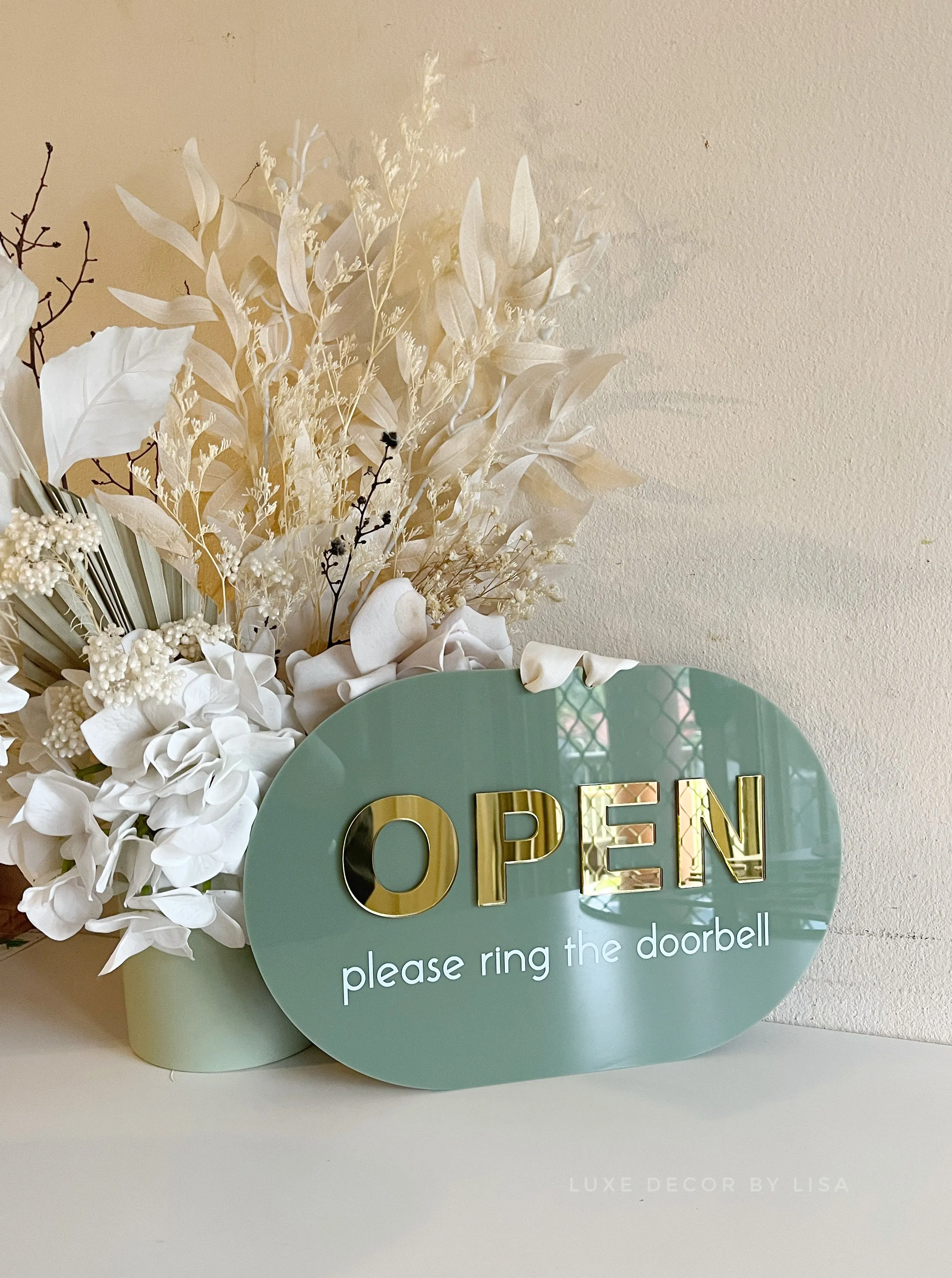 Oval Open/Closed Sign - Double Sided