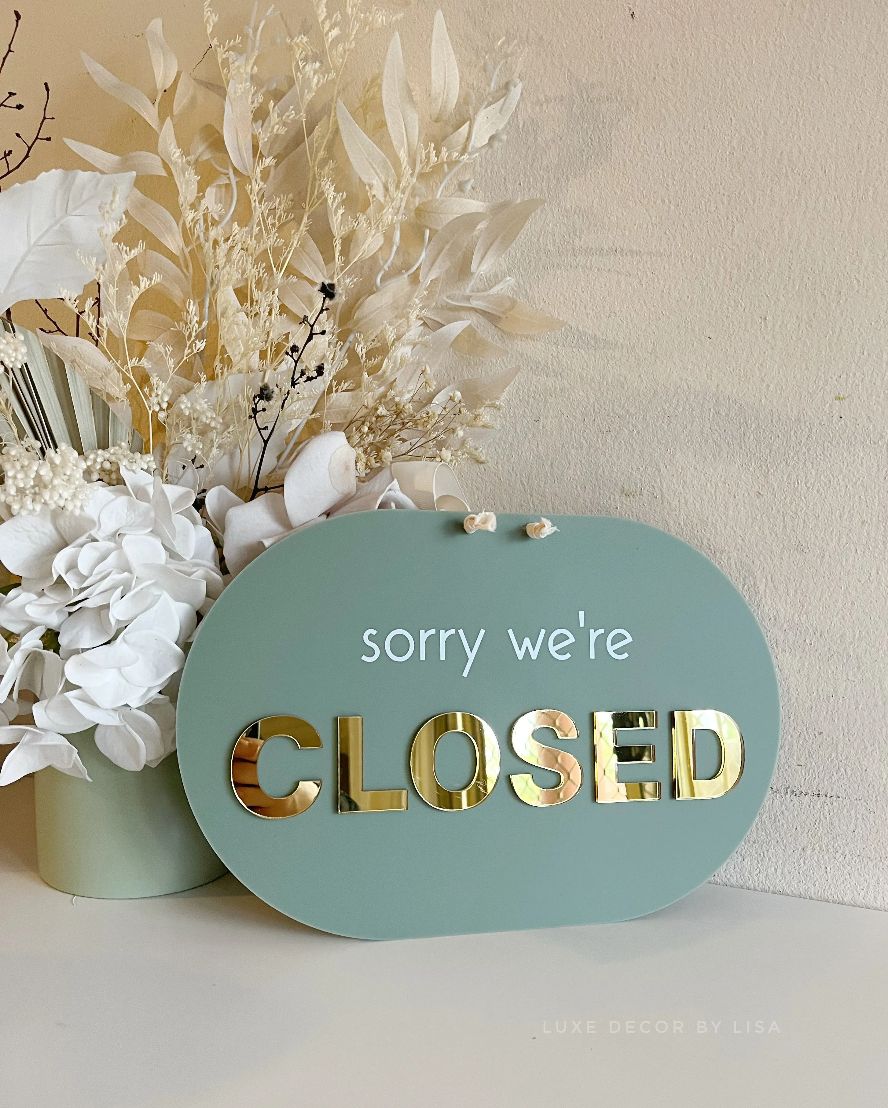 Oval Open/Closed Sign - Double Sided