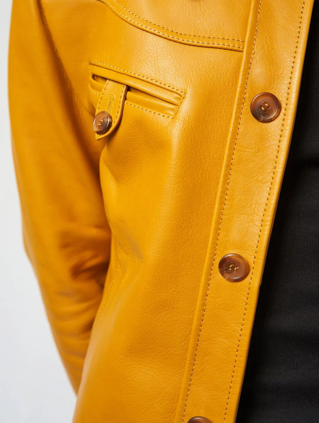PABLO LEATHER JACKET IN MUSTARD - Man