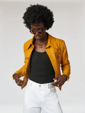 PABLO LEATHER JACKET IN MUSTARD - Man