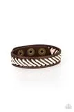 Paparazzi - Watch Your BACKPACKER - Brown Leather Bracelet
