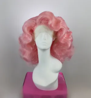 Pastel Pink Short Old Hollywood Synthetic Wig (Made to Order)