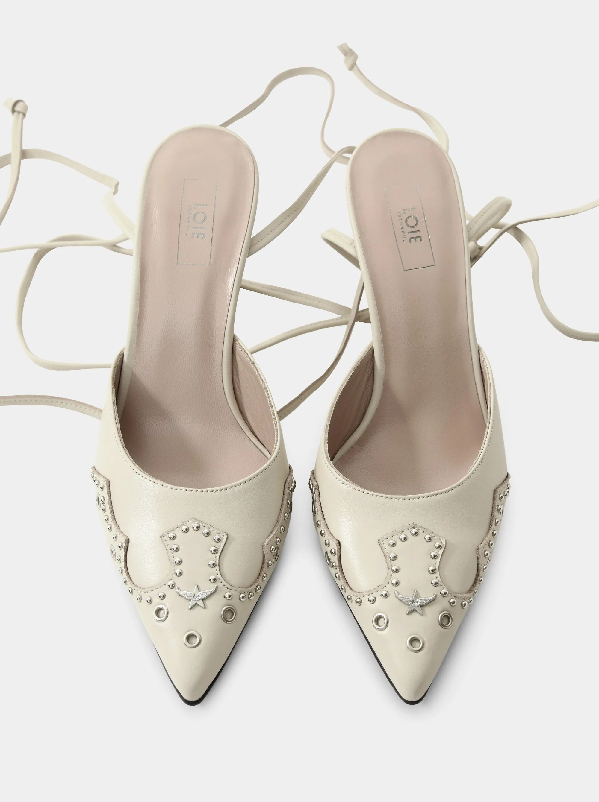 PERLA BEIGE LEATHER SLIPPERS