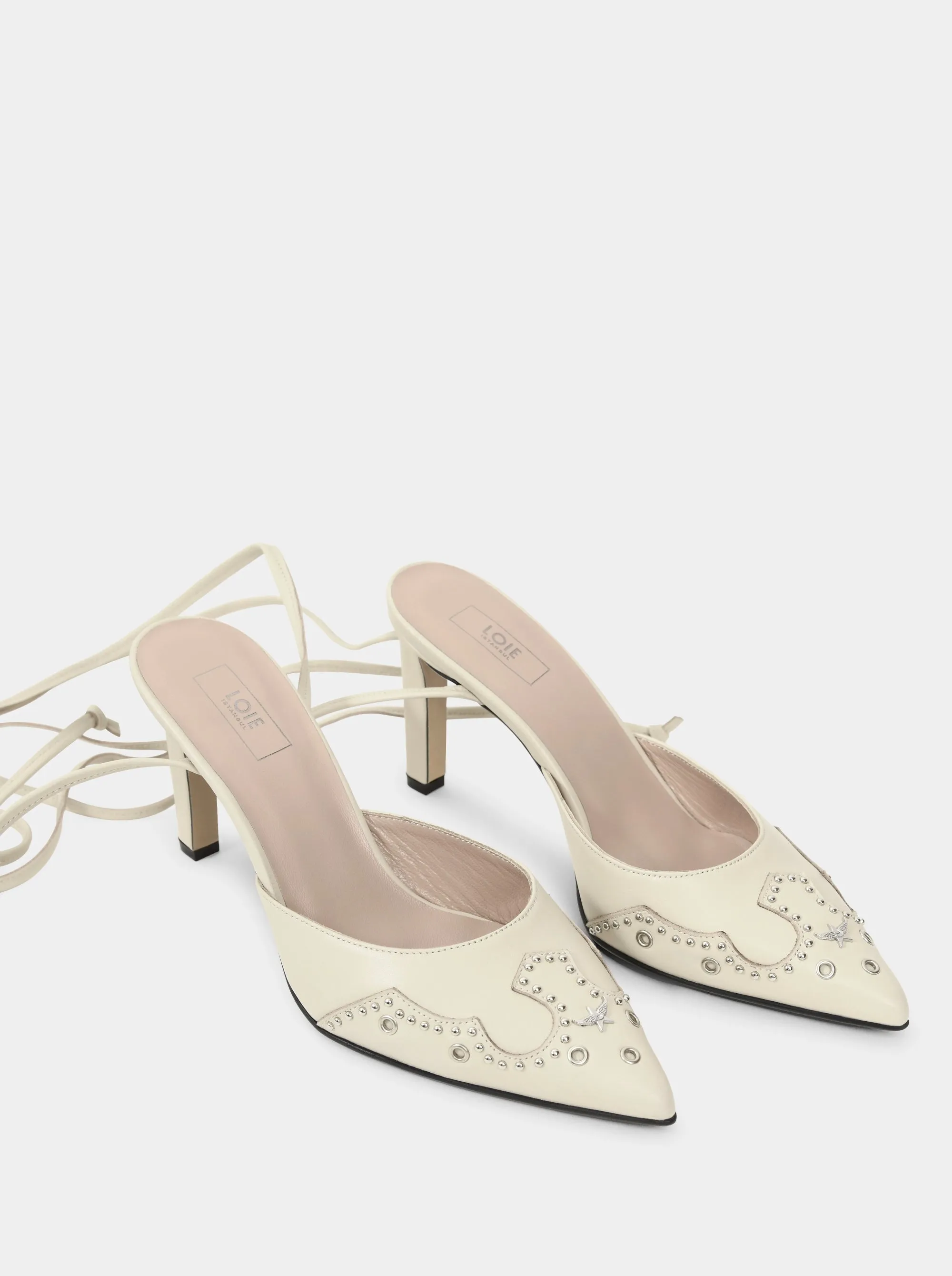 PERLA BEIGE LEATHER SLIPPERS