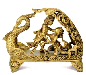 Radha Krishna on Swan Boat 8.50"
