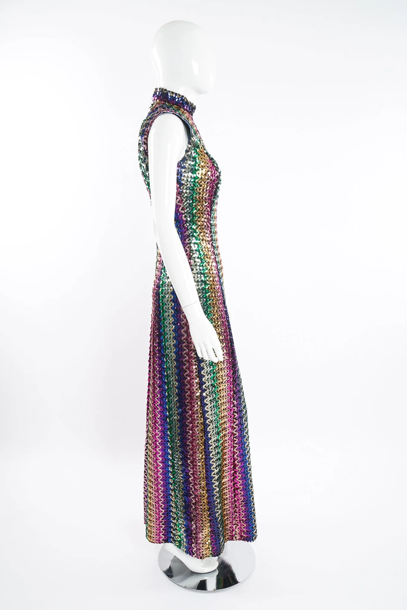 Rainbow Sequin Sheath Gown