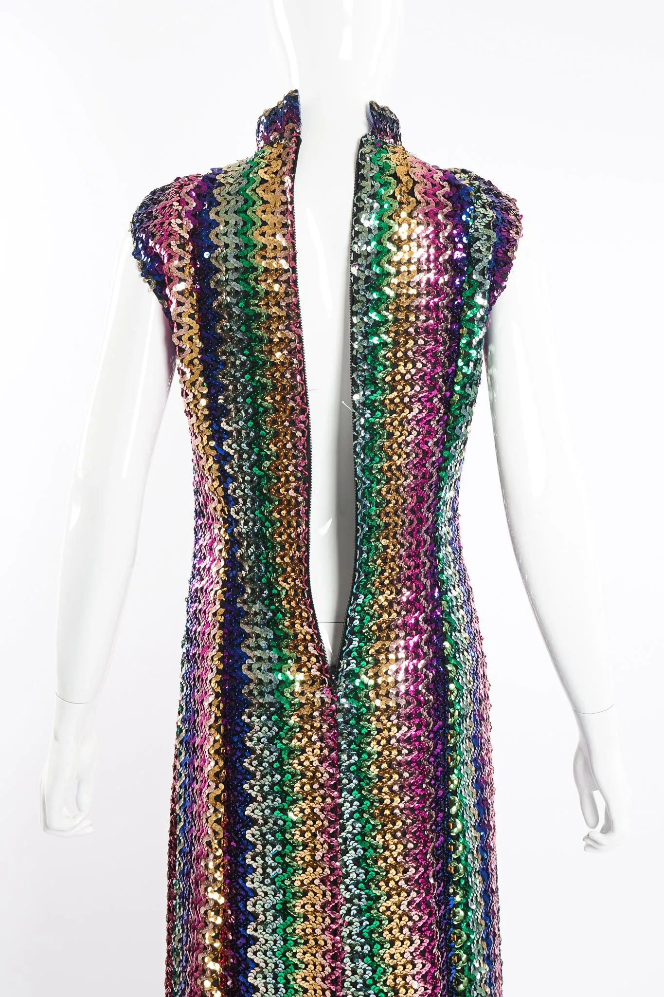 Rainbow Sequin Sheath Gown