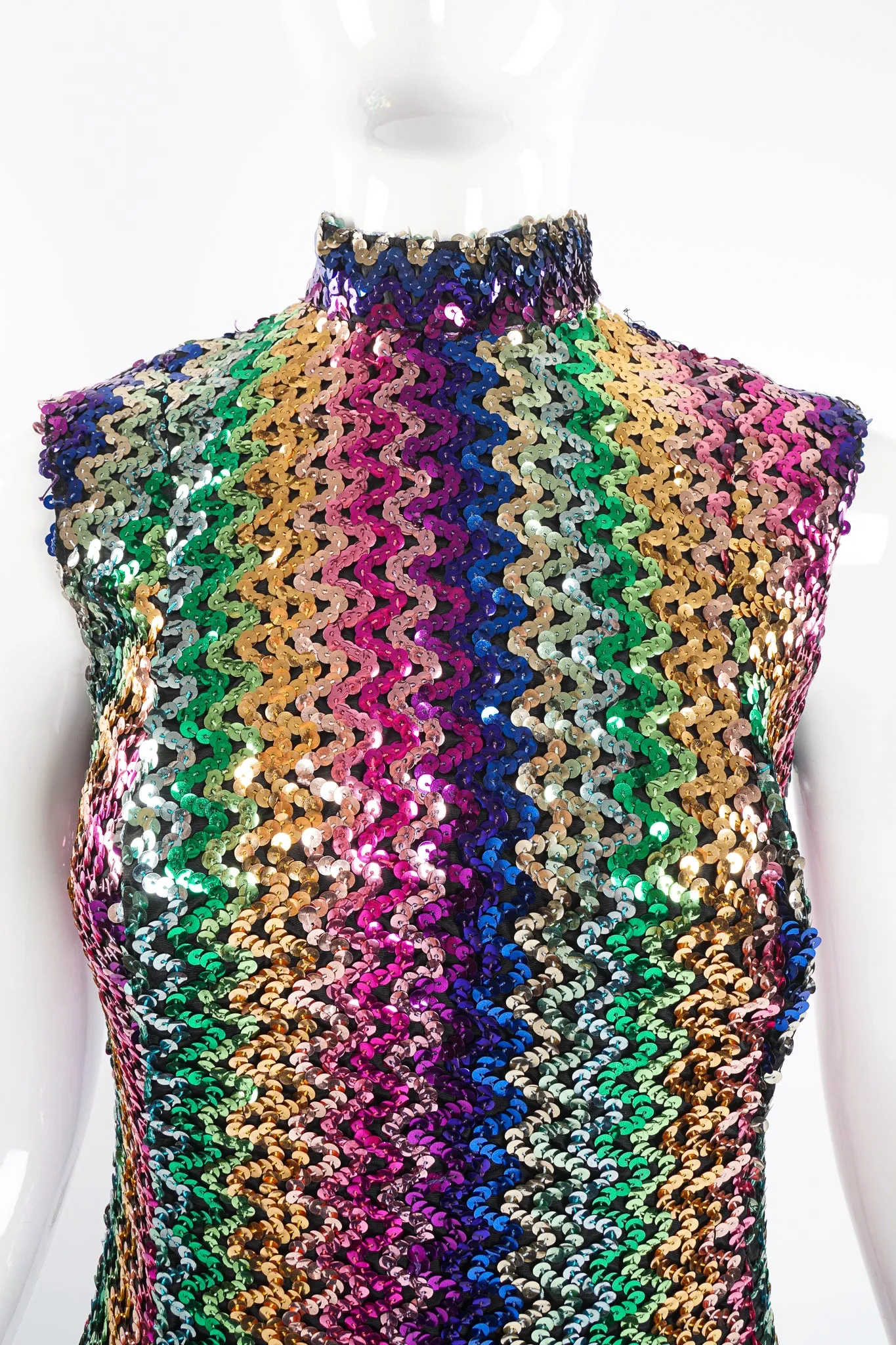 Rainbow Sequin Sheath Gown