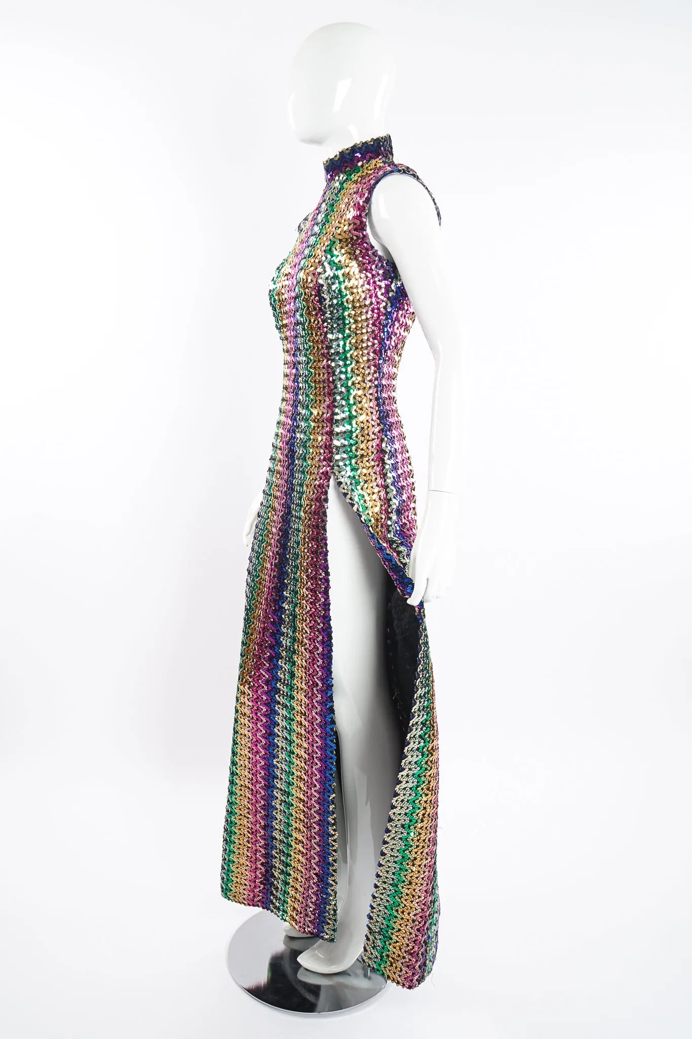 Rainbow Sequin Sheath Gown