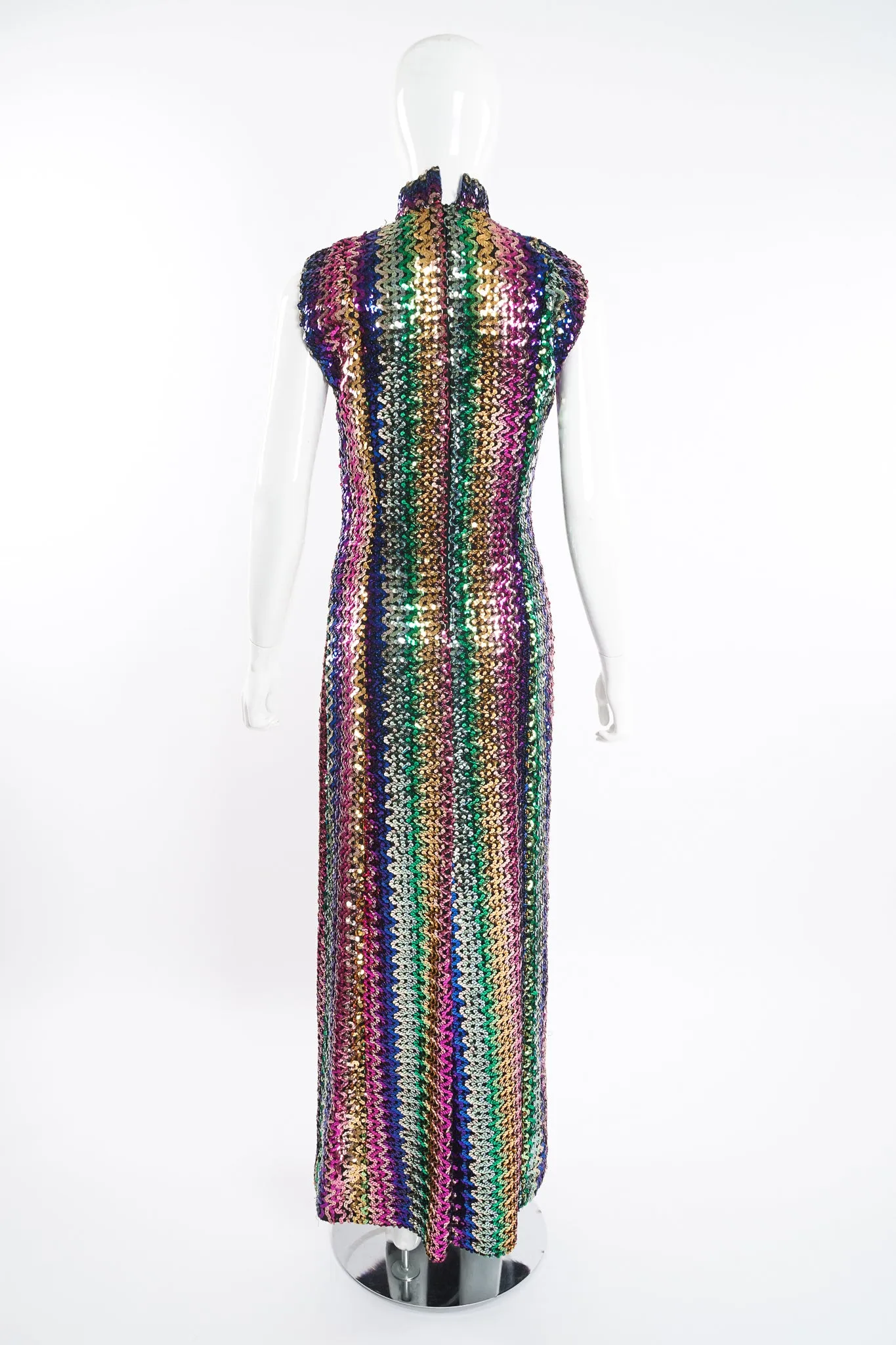 Rainbow Sequin Sheath Gown