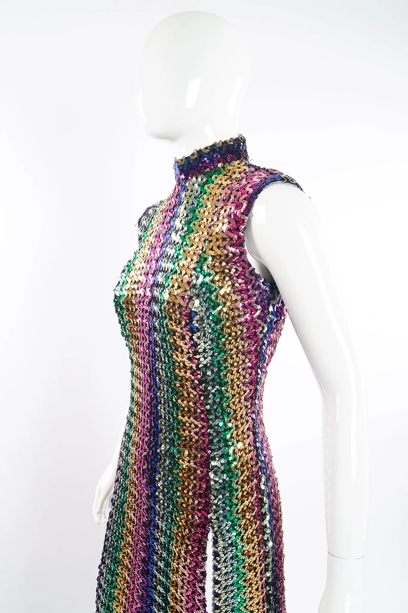 Rainbow Sequin Sheath Gown