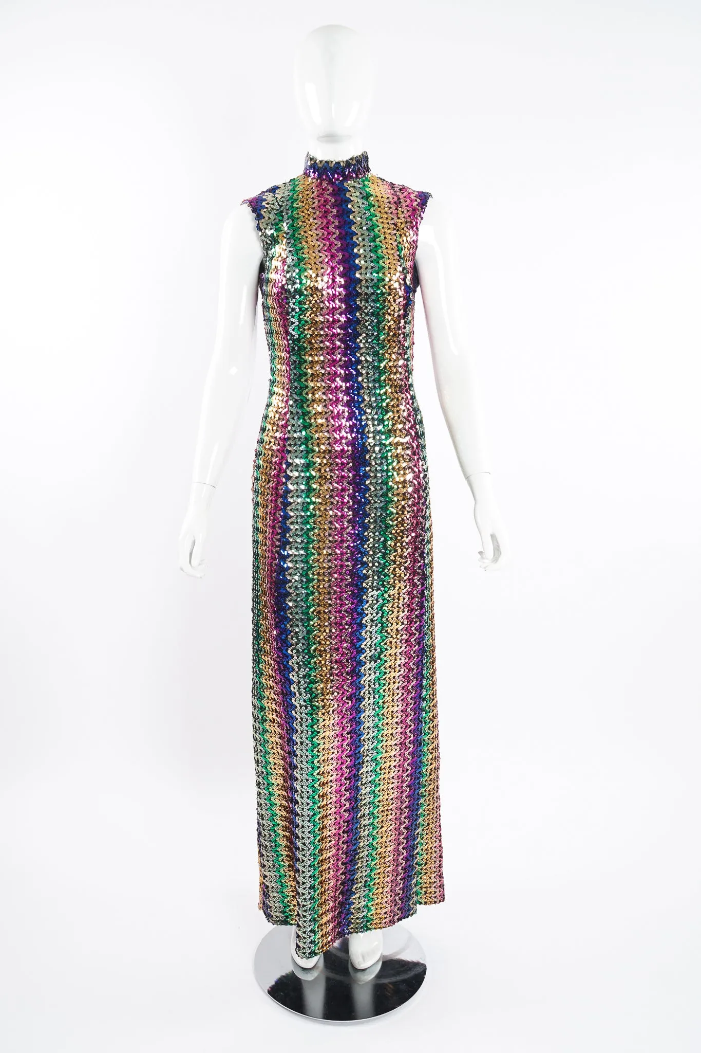 Rainbow Sequin Sheath Gown