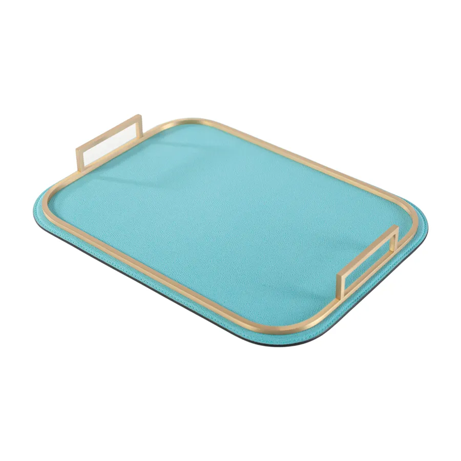 Rectangle Bellini Leather Tray by Giobagnara