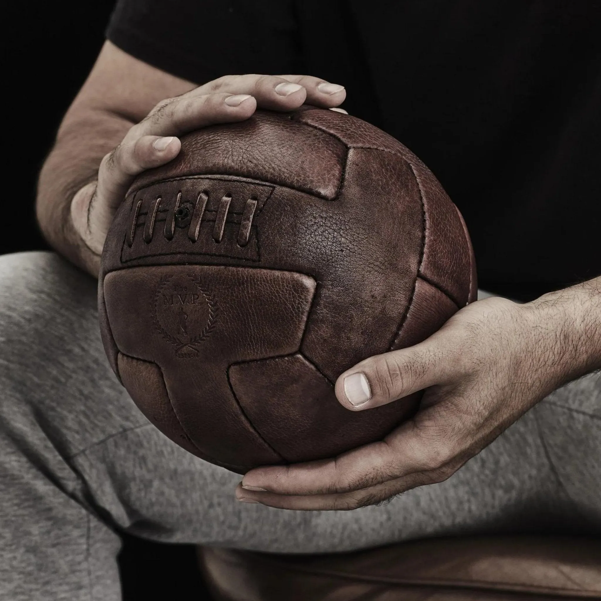 RETRO Heritage Brown Leather T Soccer ball