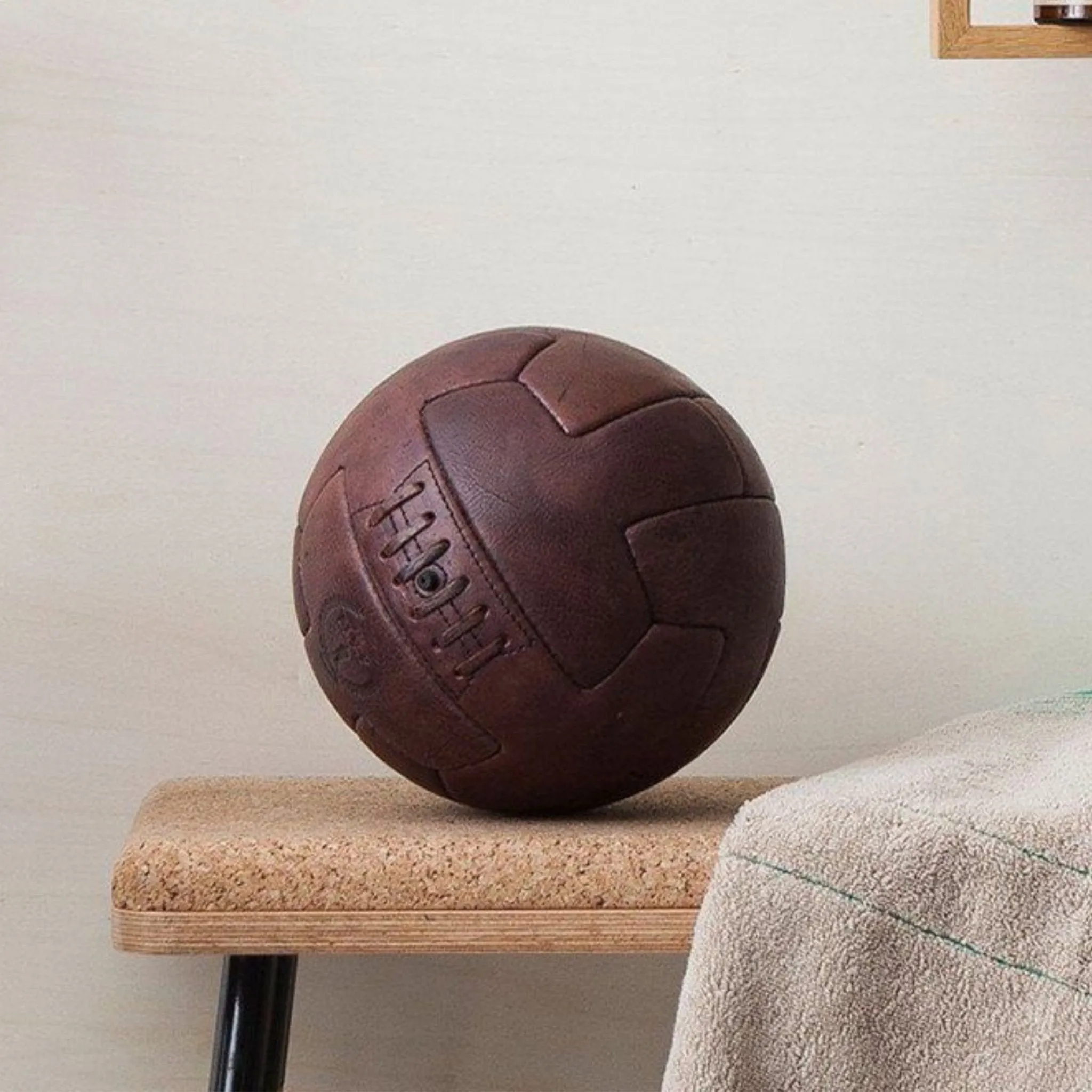 RETRO Heritage Brown Leather T Soccer ball