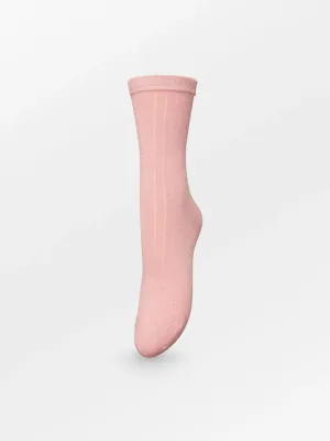 Rib Glitter Sock - Geranium Pink